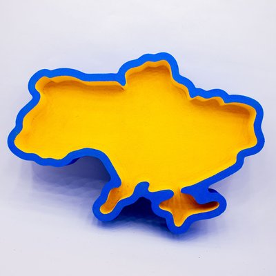 Відкрита коробка "Мапа України" жовто-синя 33х23 см Пінобокс 213 фото