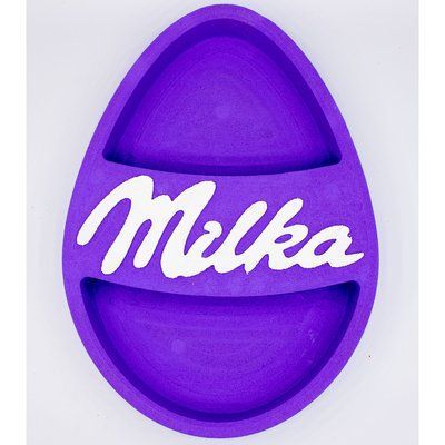 Відкрита коробка яйце "Milka" фіолетова 33х23 см Пінобокс 240 фото