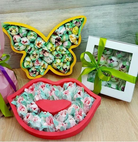 Відкрита коробка "Губки" червона 33х20 см Пінобокс 093 фото