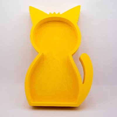 Відкрита коробка "Кіт" жовта 35х23 см Пінобокс 039 фото