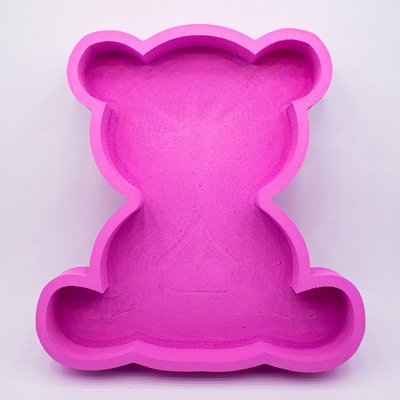 Відкрита коробка "Ведмедик" рожева 30х29 см Пінобокс 040 фото