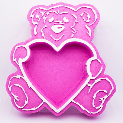 Відкрита коробка "Ведмедик Тедді" рожева 30х29 см Пінобокс 071 фото