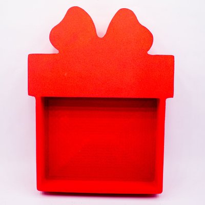 Відкрита коробка "Квадратна з бантом" червона 30х23 см Пінобокс 194 фото