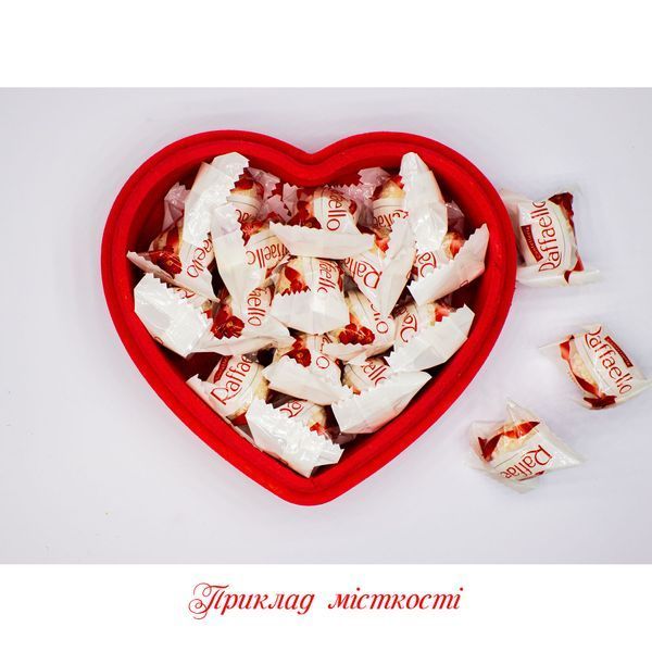 Коробка з кришкою "Серце з бантом" червона 20х18 см Пінобокс 1008 фото