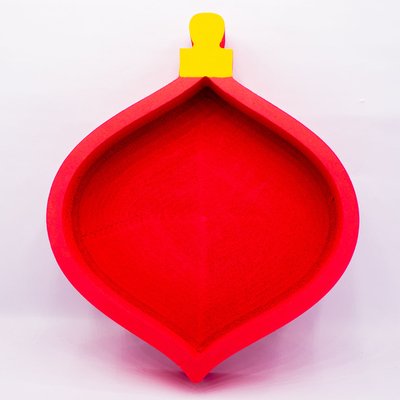 Відкрита коробка "Фігурна новорічна кулька" червона 32х26 см Пінобокс 157 фото