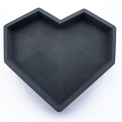 Відкрита коробка "Серце грановане" чорна 30х27 см Пінобокс 005 фото