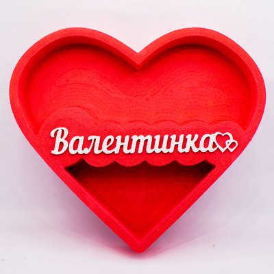Відкрита коробка серце "Валентинка" червона 32х28 см Пінобокс 062 фото