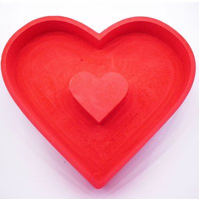 Відкрита коробка "Серце 2" червона 32х28 см Пінобокс 007 фото