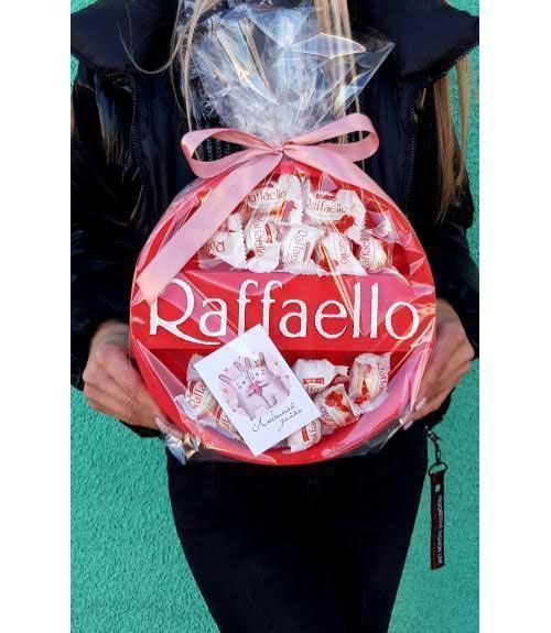 Відкрита коробка кругла "Raffaello" червона 26х26 см Пінобокс 133 фото