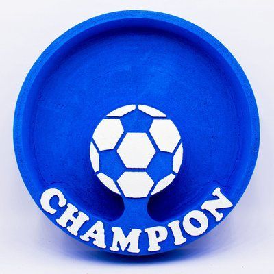 Відкрита коробка кругла "М'яч Campion" синя 26х26 см Пінобокс 135 фото