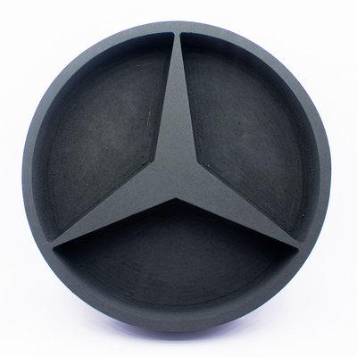 Відкрита коробка "Значок Mercedes" чорна 27х27 см Пінобокс 089 фото