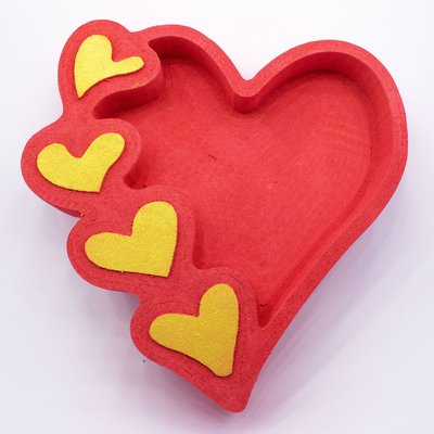 Відкрита коробка "Серце із серцями" червона 30х29 см Пінобокс 010 фото