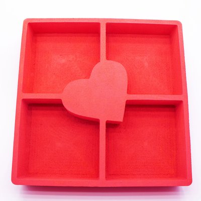 Відкрита коробка "Квадрат з серцем" червона 27х27 см Пінобокс 012 фото