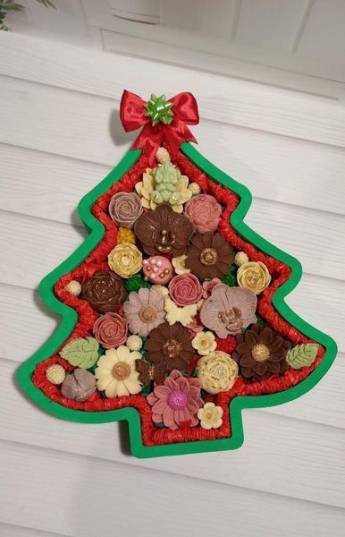 Відкрита коробка "Ялинка" зелена 32х27 см Пінобокс 166 фото